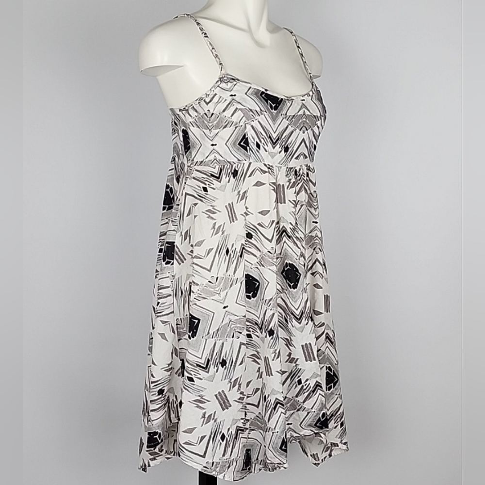 Volcom Asymmetrical Dress Adjustable Spaghetti Straps Patterned Cotton Size M - Picture 2 of 12